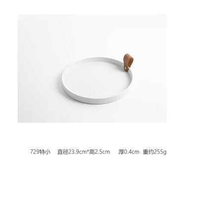 2022 Skandinaviška namų odinė rankena apvali iškylos padėklas vandens puodelių laikymo padėklas svetainės stalinis laikymo padėklas dekoravimo priedai