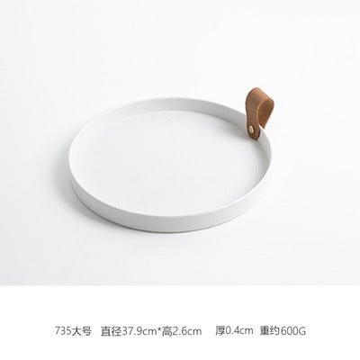 2022 Skandinaviška namų odinė rankena apvali iškylos padėklas vandens puodelių laikymo padėklas svetainės stalinis laikymo padėklas dekoravimo priedai