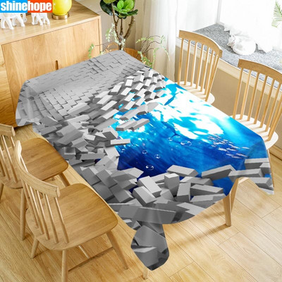 Podvodný svet 3D obrus delfíny žralok vianočné zvieratá plážové umývateľné utierky zahusťovacie obdĺžnikové svadobné obrusy