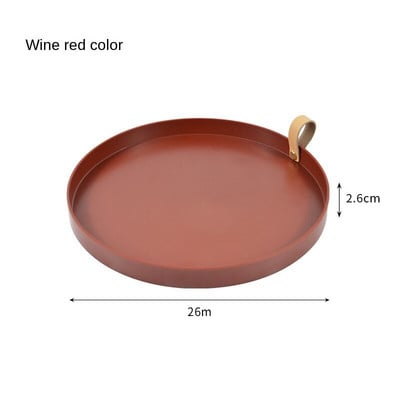 Stalinio kompiuterio laikymo dėklas Šiaurės šalių plastikiniai apvalūs papuošalų padėklai Svetainės virtuvės stalas Valgių užkandžiams padėklo lėkštė su rankena namų dekoras