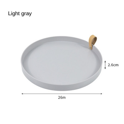 Stalinio kompiuterio laikymo dėklas Šiaurės šalių plastikiniai apvalūs papuošalų padėklai Svetainės virtuvės stalas Valgių užkandžiams padėklo lėkštė su rankena namų dekoras