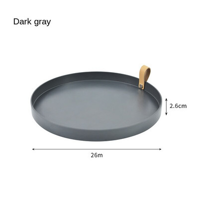 Stalinio kompiuterio laikymo dėklas Šiaurės šalių plastikiniai apvalūs papuošalų padėklai Svetainės virtuvės stalas Valgių užkandžiams padėklo lėkštė su rankena namų dekoras