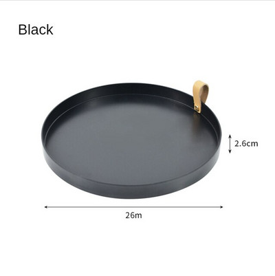 Stalinio kompiuterio laikymo dėklas Šiaurės šalių plastikiniai apvalūs papuošalų padėklai Svetainės virtuvės stalas Valgių užkandžiams padėklo lėkštė su rankena namų dekoras