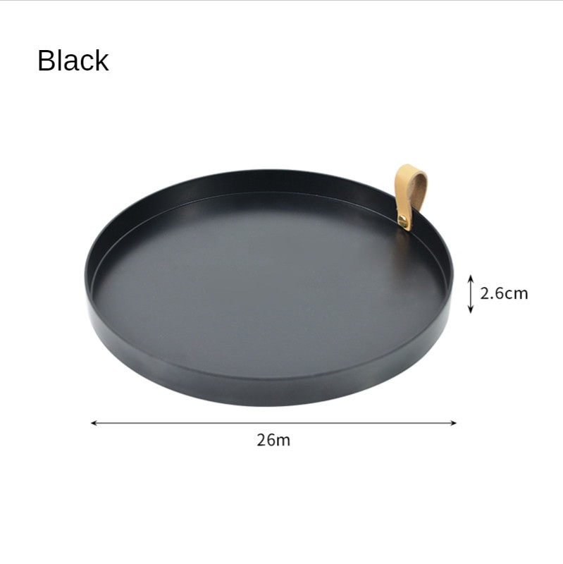 Stalinio kompiuterio laikymo dėklas Šiaurės šalių plastikiniai apvalūs papuošalų padėklai Svetainės virtuvės stalas Valgių užkandžiams padėklo lėkštė su rankena namų dekoras