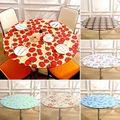 Elastinė vandeniui atspari apvali staltiesė Spausdinti stalo viršelis Madingas Valgomojo stalo dekoras Namų virtuvė Aliejinė staltiesė