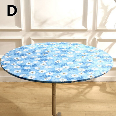 Elastinė vandeniui atspari apvali staltiesė Spausdinti stalo viršelis Madingas Valgomojo stalo dekoras Namų virtuvė Aliejinė staltiesė