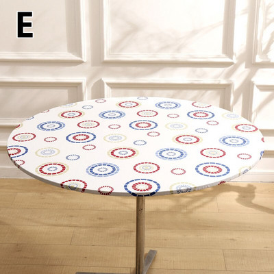 Elastinė vandeniui atspari apvali staltiesė Spausdinti stalo viršelis Madingas Valgomojo stalo dekoras Namų virtuvė Aliejinė staltiesė