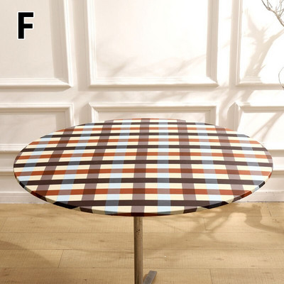 Elastinė vandeniui atspari apvali staltiesė Spausdinti stalo viršelis Madingas Valgomojo stalo dekoras Namų virtuvė Aliejinė staltiesė