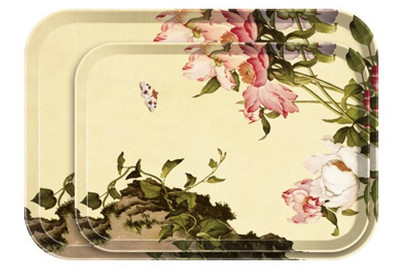 2db kiváló minőségű skandináv stílusú melamin tálaló, biztonságos gyorsétterem tálca, téglalap alakú tálalótál és tányérok, 12 hüvelykes