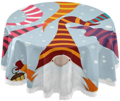 Crvena božićna pahuljica Okrugli stolnjaci Okrugli stolnjak Perivi poliester za zabave na švedskom stolu Piknik večera 60 inča