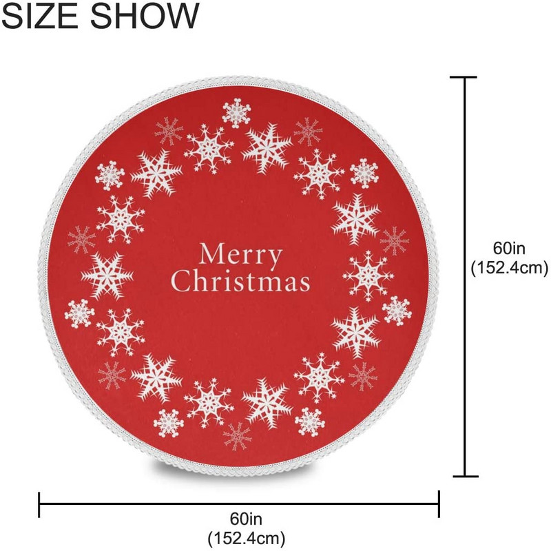Crvena božićna pahuljica Okrugli stolnjaci Okrugli stolnjak Perivi poliester za zabave na švedskom stolu Piknik večera 60 inča