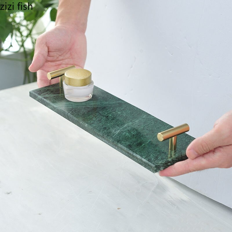 Posude od prirodnog mramora Ukrasne zlatne ručke Kupaonska polica Toaletni stolić Kozmetika Organizator nakita Pladanj Dekoracija doma