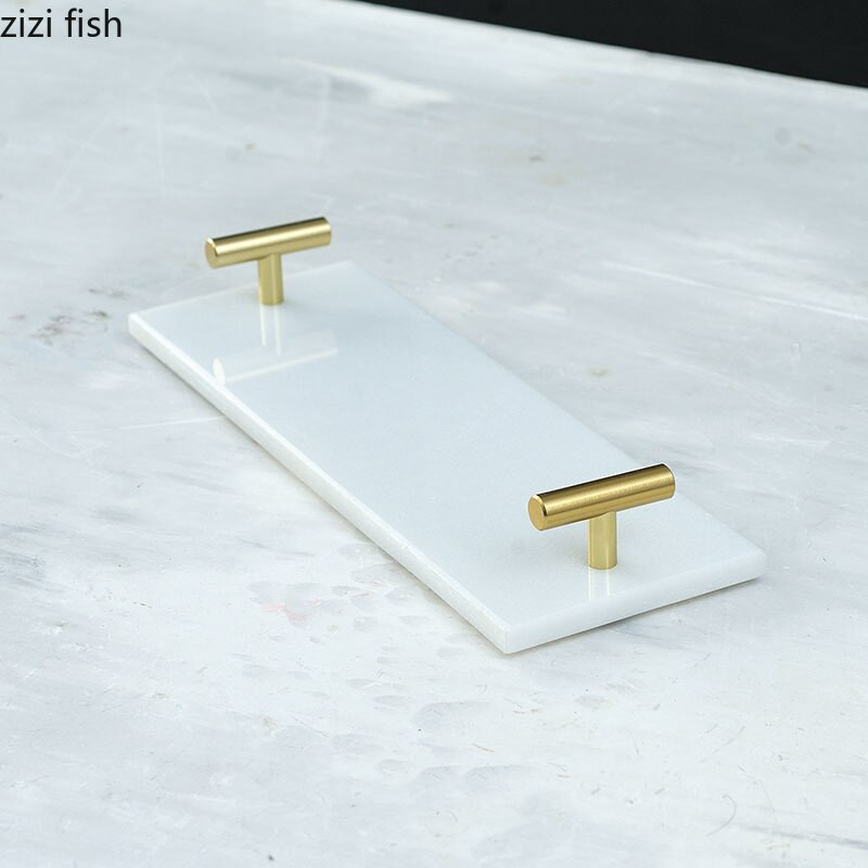 Posude od prirodnog mramora Ukrasne zlatne ručke Kupaonska polica Toaletni stolić Kozmetika Organizator nakita Pladanj Dekoracija doma