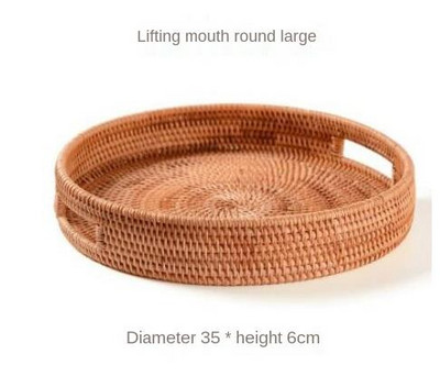 Rattan buitinis stalinis arbatos padėklas vaisių duonos krepšelis nešiojamas vaisių dubuo viešbučio padėklas rankšluosčių krepšelis specialios