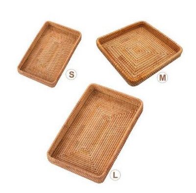 Rattan buitinis stalinis arbatos padėklas vaisių duonos krepšelis nešiojamas vaisių dubuo viešbučio padėklas rankšluosčių krepšelis specialios