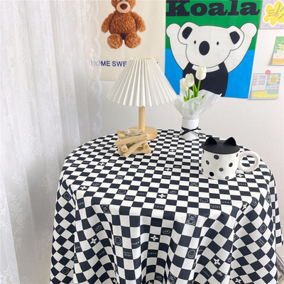 Retro gėlių staltiesė Flannelette namų kavos staltiesė apvaliam kvadratiniam stalui pagalvėlė miegamojo naktinė staltiesė
