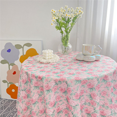 Față de masă florală retro Flanelet Home Față de masă de cafea pentru pernă rotundă de masă pătrată dormitor față de masă