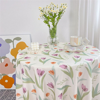 Față de masă florală retro Flanelet Home Față de masă de cafea pentru pernă rotundă de masă pătrată dormitor față de masă