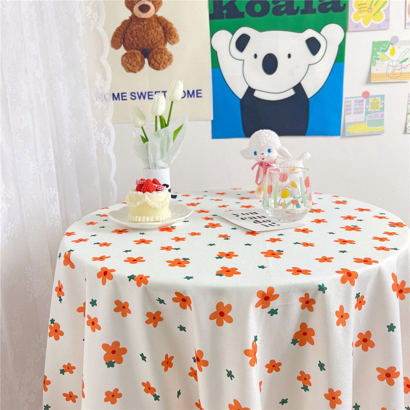 Față de masă florală retro Flanelet Home Față de masă de cafea pentru pernă rotundă de masă pătrată dormitor față de masă