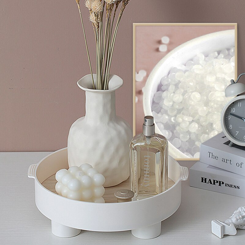 Šiuolaikiniai dekoratyviniai padėklai Namų dekoras Apvalus laikymo padėklas Organizatorius Šiaurės šalių meno padėklas Papuošalų padėklas Žvakidžių stovas Stalas Svetainė