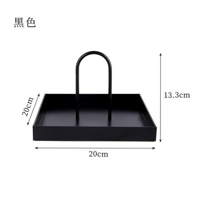 Nordijski pladanj Okrugli metalni prijenosni pladanj s ručkom za sitne stvari i male predmete Stolni kućni dekor za ogrlicu za pohranu nakita