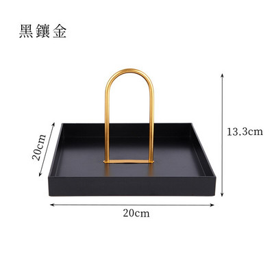 Nordijski pladanj Okrugli metalni prijenosni pladanj s ručkom za sitne stvari i male predmete Stolni kućni dekor za ogrlicu za pohranu nakita