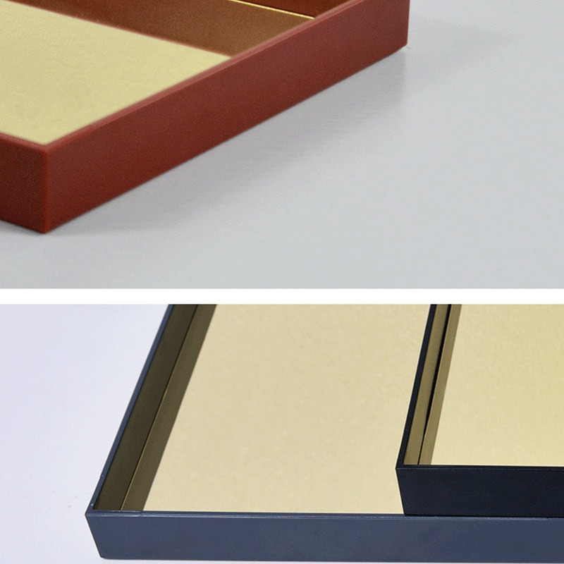 Tavă cu oglindă pătrată creativă Intrare în camera de zi Obiect mic Desktop Cosmetic Aromaterapie Tavă de depozitare Decor acasă