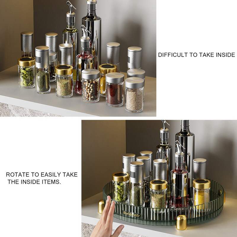 Daugiafunkcinis besisukantis prieskonių laikiklis virtuvės prieskonių lentynėlė patefonas laikymo dėžutė virtuvės prieskonių laikiklis spintelėms sandėliukas