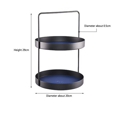 Dviejų pakopų odinis padėklas stačiakampis metalinis laikymo padėklas Įvairios prekės Kosmetika Papuošalai Desertai Arbatos padėklai Žaislų audinių laikymo padėklas