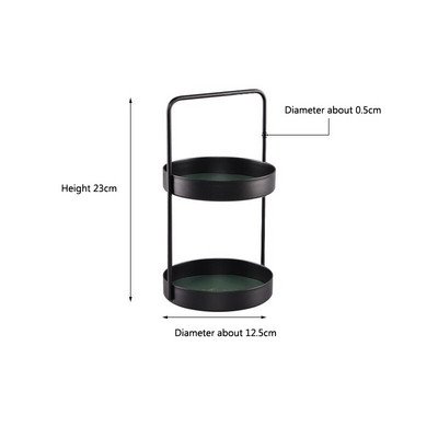 Dviejų pakopų odinis padėklas stačiakampis metalinis laikymo padėklas Įvairios prekės Kosmetika Papuošalai Desertai Arbatos padėklai Žaislų audinių laikymo padėklas