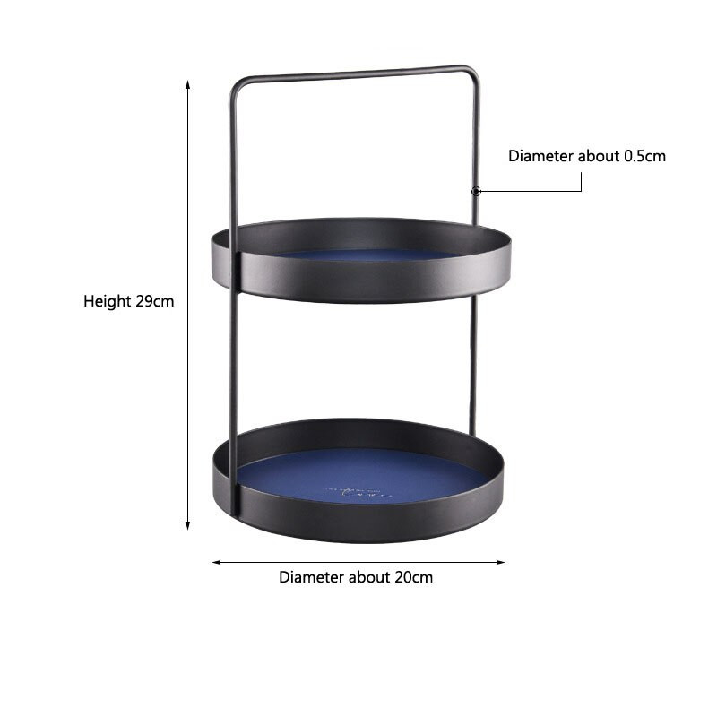 Dviejų pakopų odinis padėklas stačiakampis metalinis laikymo padėklas Įvairios prekės Kosmetika Papuošalai Desertai Arbatos padėklai Žaislų audinių laikymo padėklas