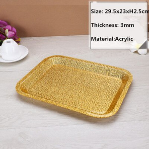 Akrilo auksinis stačiakampis plastikas Viešbučio KTV lėkštė Japoniškų užkandžių laikymo padėklas serviravimo lėkštės padėklas auksinis padėklo dekoravimas