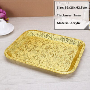 Akrilo auksinis stačiakampis plastikas Viešbučio KTV lėkštė Japoniškų užkandžių laikymo padėklas serviravimo lėkštės padėklas auksinis padėklo dekoravimas