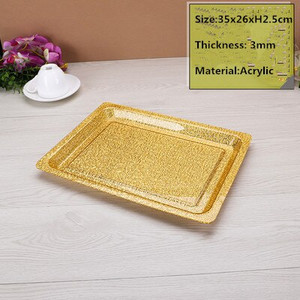 Akrilo auksinis stačiakampis plastikas Viešbučio KTV lėkštė Japoniškų užkandžių laikymo padėklas serviravimo lėkštės padėklas auksinis padėklo dekoravimas
