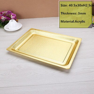 Akrilo auksinis stačiakampis plastikas Viešbučio KTV lėkštė Japoniškų užkandžių laikymo padėklas serviravimo lėkštės padėklas auksinis padėklo dekoravimas