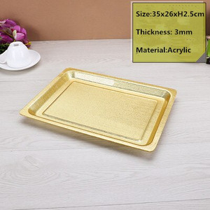Akrilo auksinis stačiakampis plastikas Viešbučio KTV lėkštė Japoniškų užkandžių laikymo padėklas serviravimo lėkštės padėklas auksinis padėklo dekoravimas