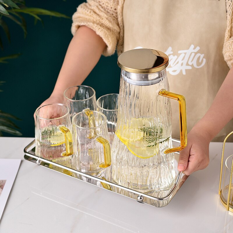 Pravokutni pladanj od nehrđajućeg čelika s ručkom Zlatno/srebrno ogledalo Torta Desert Čaj Kava Pladnjevi za posluživanje Dekoracija stola