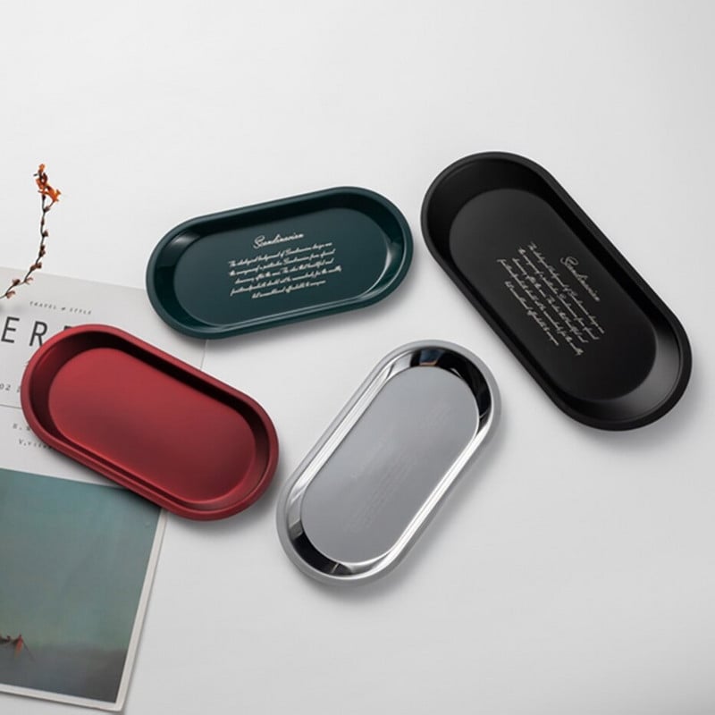 Nordic Fruit Snacks Ékszer Vitrin Fürdőszoba Hiússág Munkalap Aromaterápiás Illóolaj tartó Fém tárolótálca