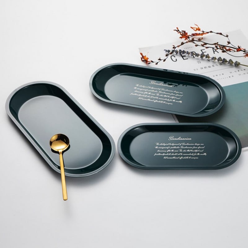 Nordic Fruit Snacks Ékszer Vitrin Fürdőszoba Hiússág Munkalap Aromaterápiás Illóolaj tartó Fém tárolótálca