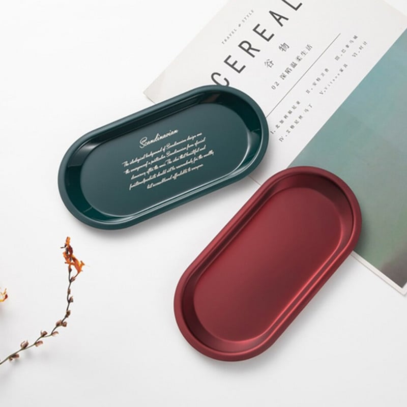 Nordic Fruit Snacks Ékszer Vitrin Fürdőszoba Hiússág Munkalap Aromaterápiás Illóolaj tartó Fém tárolótálca