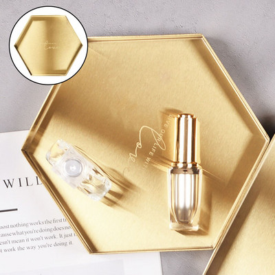 Nerūdijančio plieno auksinis dekoratyvinis serviravimo padėklas Desertas Arbata Papuošalai Kaklo papuošalai Virtuvės stalo reikmenys Vonios plovimas Stalinio kompiuterio organizatorius