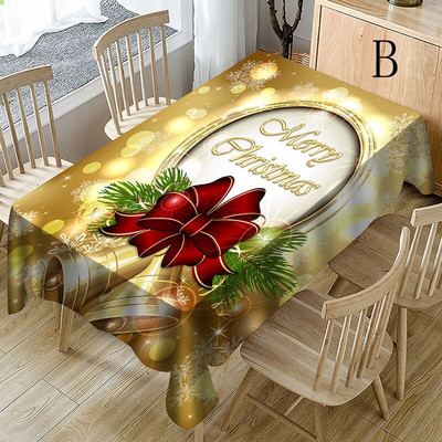 GNHYLL Kalėdinė staltiesė Dulkėms atspari stalo apdangalas Kalėdų padėkos dienos vakarienė 3D staltiesė namų vakarėlio dekoras