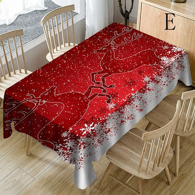 GNHYLL Kalėdinė staltiesė Dulkėms atspari stalo apdangalas Kalėdų padėkos dienos vakarienė 3D staltiesė namų vakarėlio dekoras