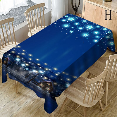 GNHYLL Kalėdinė staltiesė Dulkėms atspari stalo apdangalas Kalėdų padėkos dienos vakarienė 3D staltiesė namų vakarėlio dekoras