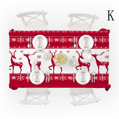 GNHYLL Kalėdinė staltiesė Dulkėms atspari stalo apdangalas Kalėdų padėkos dienos vakarienė 3D staltiesė namų vakarėlio dekoras