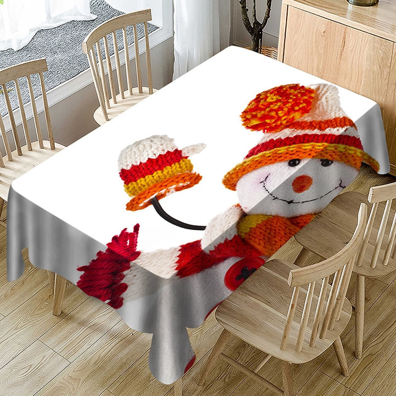 GNHYLL Kalėdinė staltiesė Dulkėms atspari stalo apdangalas Kalėdų padėkos dienos vakarienė 3D staltiesė namų vakarėlio dekoras