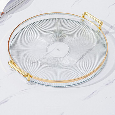 Nordijski okrugli kupaonski tanjur Dekor Zlatna ručka za pladanj za pohranu kozmetike Creat Kitchen Snack Poslužavnik za pohranu voća Organizator za pribor za čaj