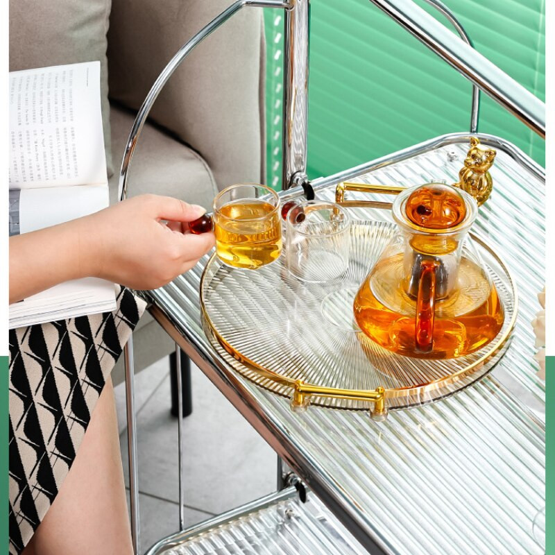 Nordijski okrugli kupaonski tanjur Dekor Zlatna ručka za pladanj za pohranu kozmetike Creat Kitchen Snack Poslužavnik za pohranu voća Organizator za pribor za čaj