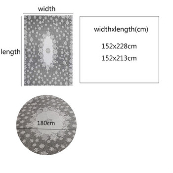 1 бр. Кръгла/Правоъгълна покривка Бяла дантелена покривка Шарка на снежинка Сватбена покривка за трапезна маса Home Christmas Party Decora