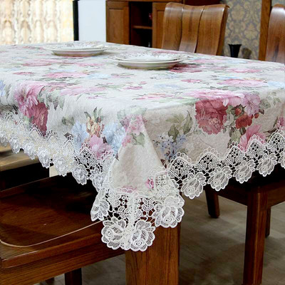 Büszke rózsa csipke terítők Virágos nyomott terítő Lelkipásztor téglalap alakú olajálló asztaltakaró terítő esküvői dekorációs törölköző